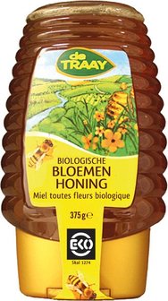 biologische-bloemenhoning-knijpfles-de-traay