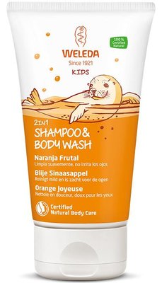kids 2in1 shampoo en body wash sinaasappel - weleda - 150 ml