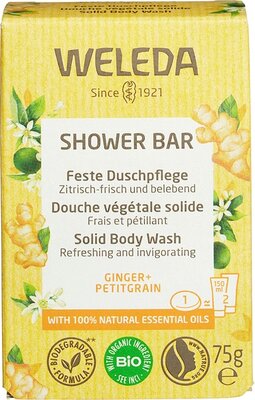 shower bar ginger en petitgrain - weleda - 75 gram