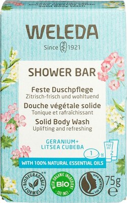 shower bar geranium litsea cubeba  - weleda - 75 gram