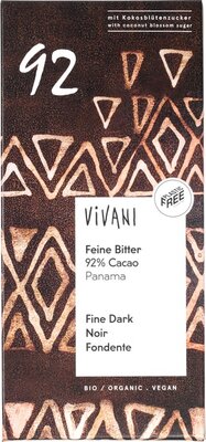pure chocolade 92% - vivani - 80 gram