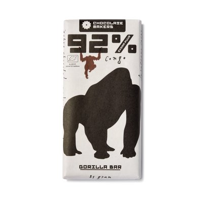 chocoladereep extra puur 92% - gorilla - 85 gram